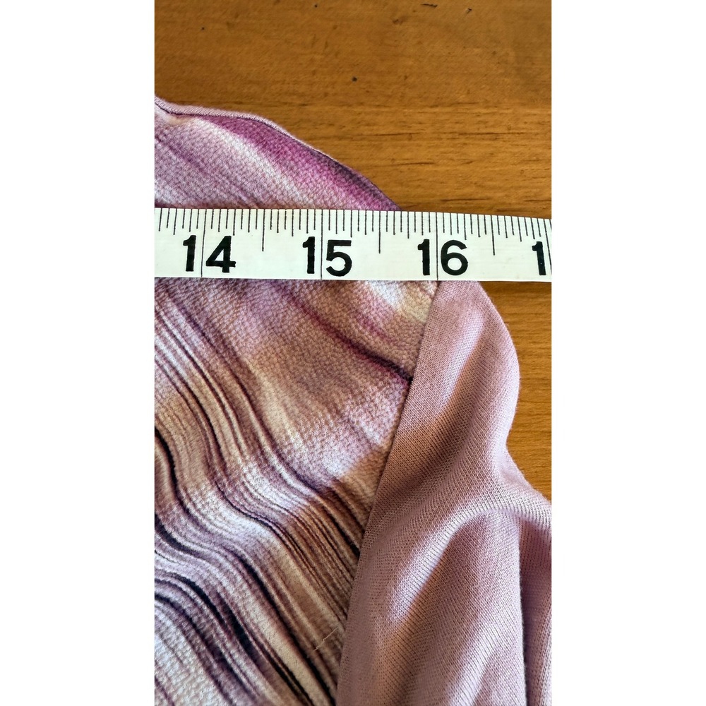 Zenergy by Chicos Purple Abstract Marble Print Mixed Media Top Size 3 XL - Picture 5 of 8
